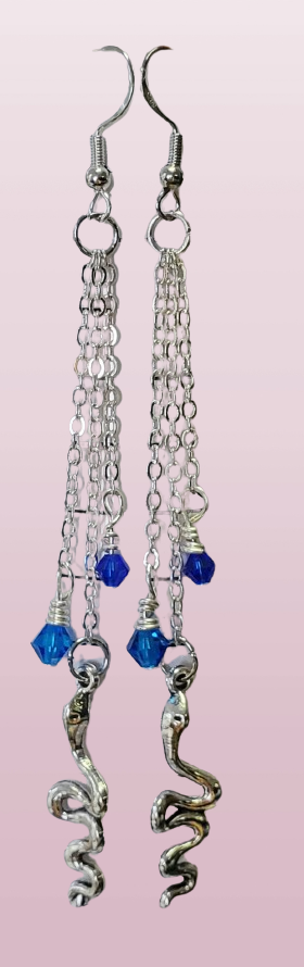 Sapphire snake earrings